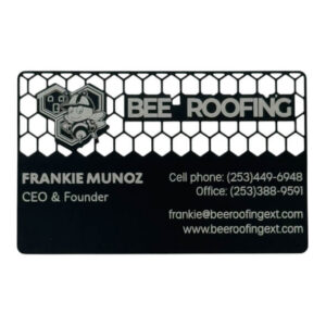 Metal Business Card Bee Roofing - front