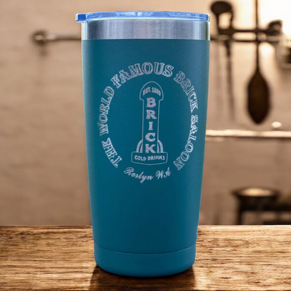 The Brick Engraved Metal Tapered Tumbler