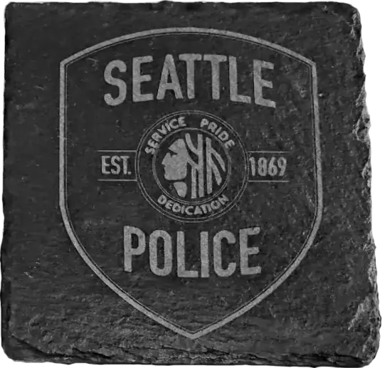 Engraved Slate - Seattle Police Coasters